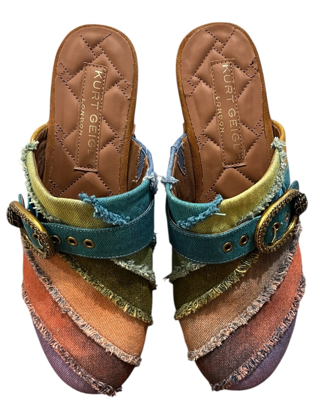 NWOT Kurt Geiger Mayfair color block clogs Sz 10 - Picture 6 of 7